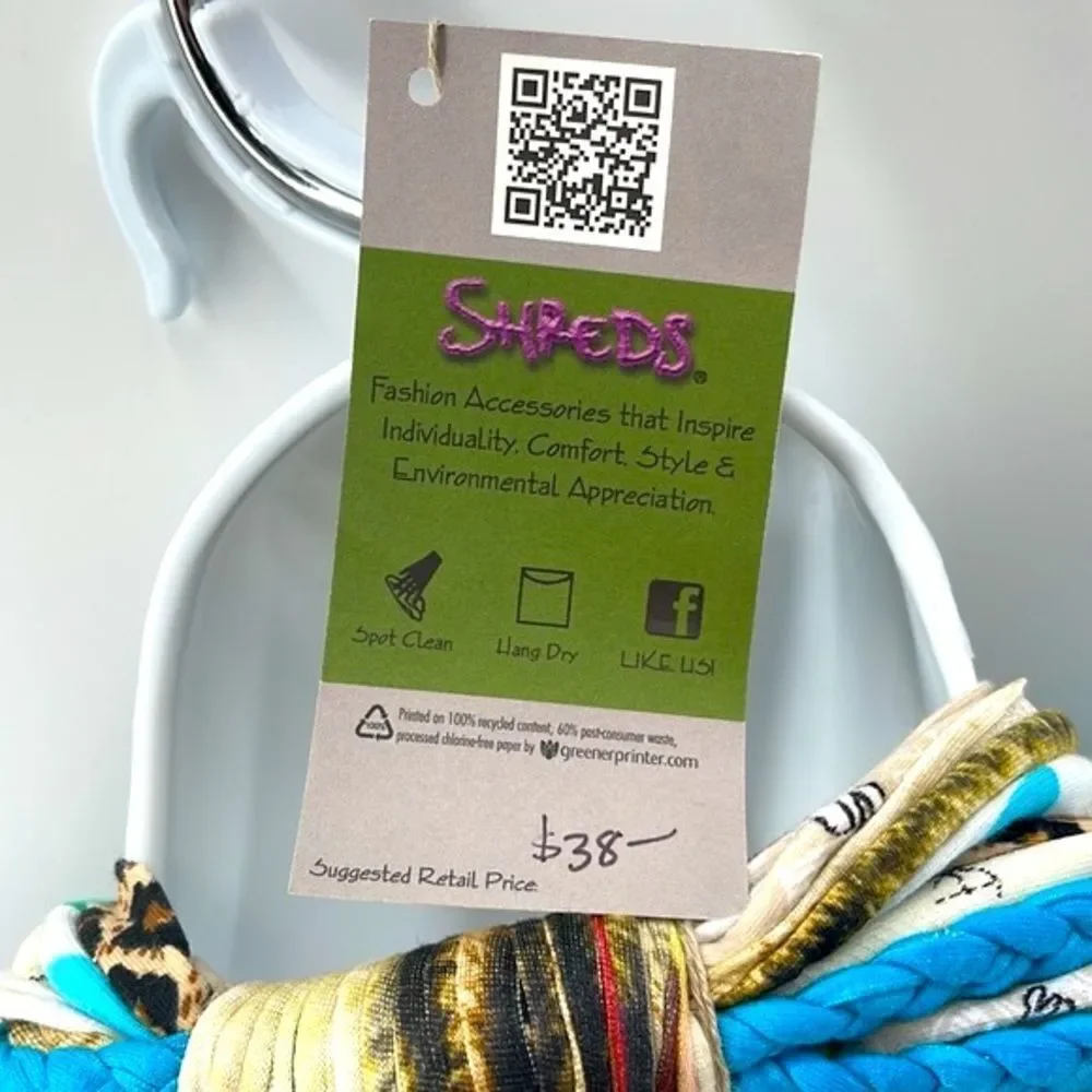 Dona Bela Shreds upcycled recycled clothing neckwear necklace scarf NEW NWT